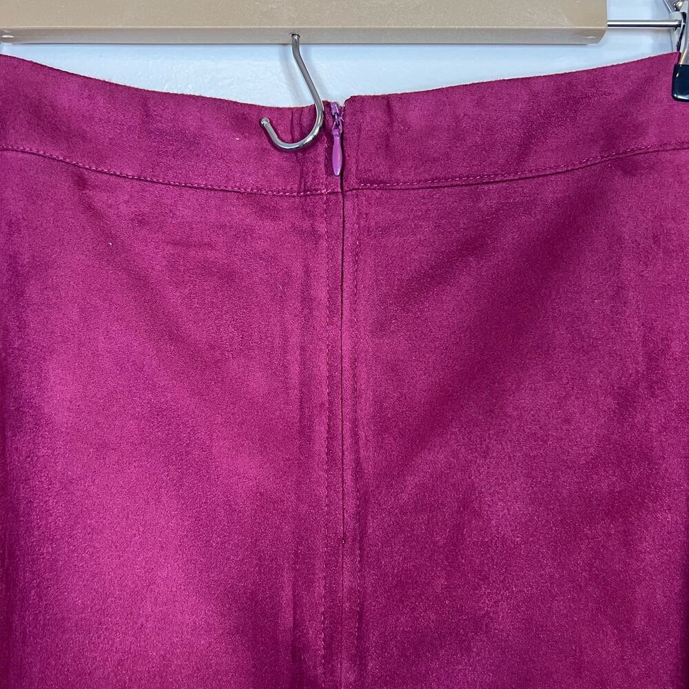 NWT Burgundy Bagatelle Collection Faux Suede Midi Skirt Sz M - Picture 4 of 7
